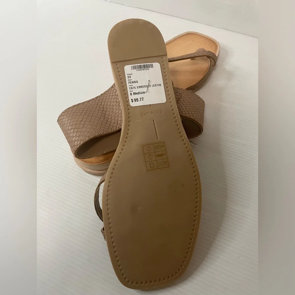 Dolce Vita Perris Cafe Embossed Leather Sandals Size 8